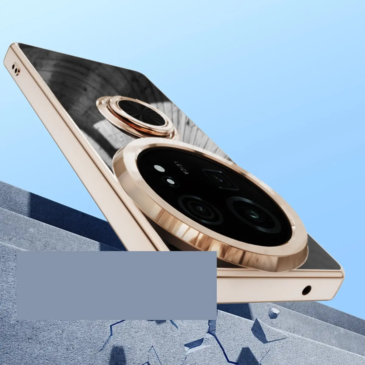For Sharp Aquos R9 Pro 6D Astronaut Electroplated Ring Stand Phone Case HNTKR-0217