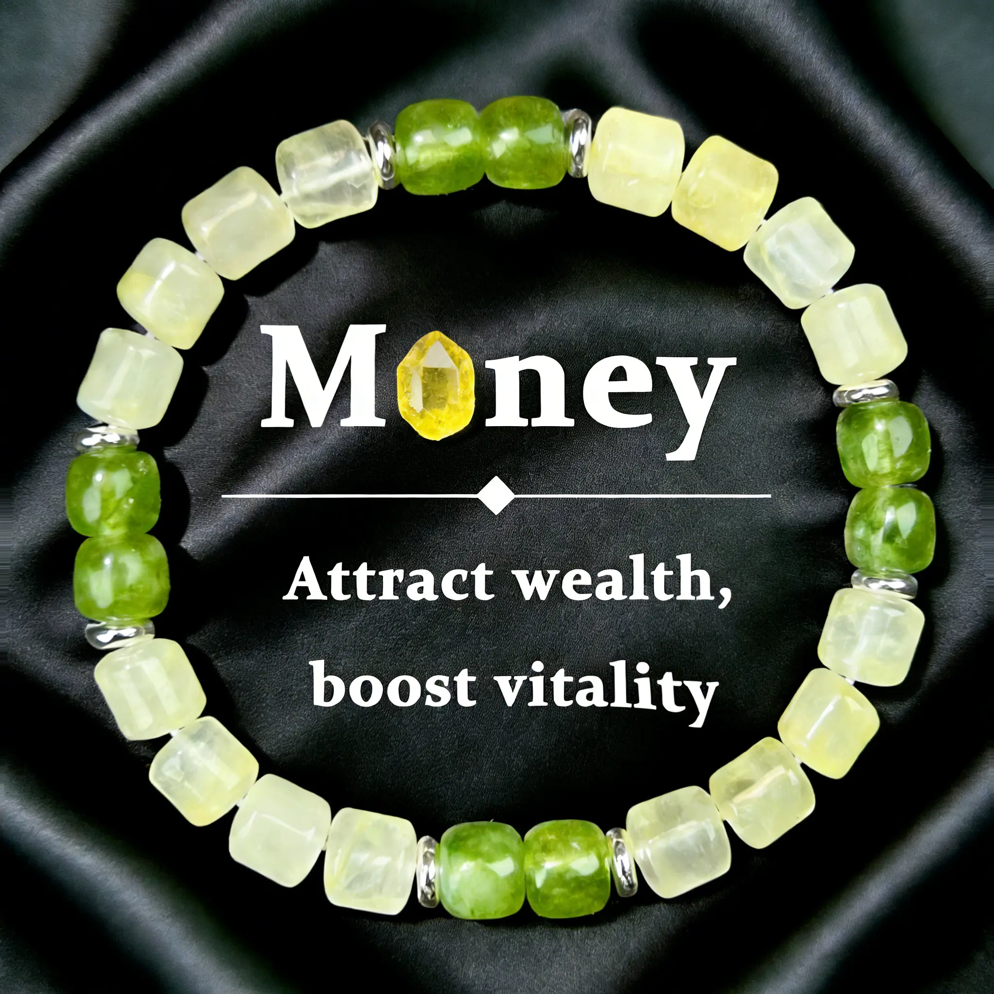 [Free 14K Gold Pendant] Brazil Football Team Fans Bracelet, Football Game Bracelet, Citrien & Green Crystal Wealth Luck Beaded Bracelet,  Softball/Baseball/Basketball/Soccer/Volleyball/Tennis/Football Stretch Sports Fans Jewelry