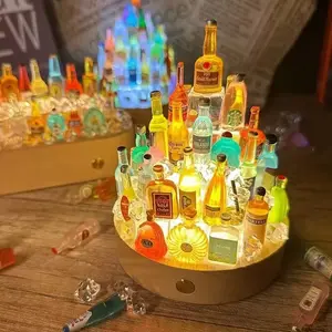 Castle DIY Wine Bottle Night Light Base, Desktop Room Beer Glow Decorative Lamp Stand, Unique Home Decoration Accessory