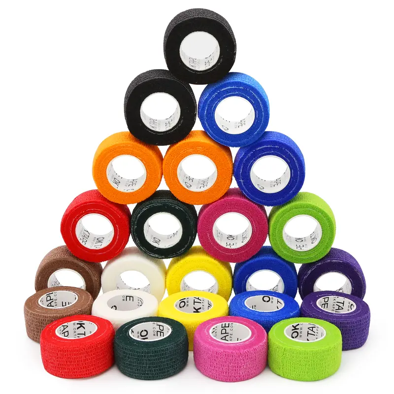 OK Tape Beige Fast Self-Adhere Breathable Cohesive Bandages - 12 Rolls (3in) Non-Woven Solid Color All Seasons Sports Tape for Unisex Adults Wrist, Ankle, Thumb Support