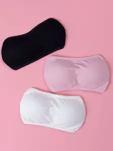 Girls' Soft Basic Underwear Set, Plain Casual Comfortable Backless Bra, Suitable for 10-11 Year Old Teenagers, All Seasons