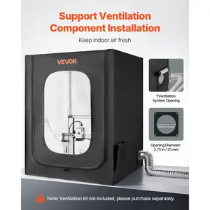VEVOR 3D Printer Enclosure, Dustproof Waterproof Large Oxford Cloth 3D Printer Tent, Constant Temperature Protective Case with LED Lighting, Compatible with Creality/ELEGOO/Anycubic Popular Models