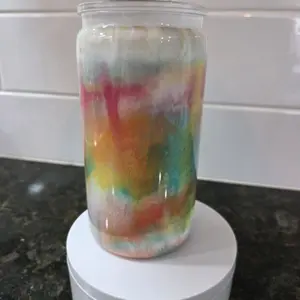 glitter lava effect snow glove tumbler with floating Glitter in liquid between walls  vaso tipo snow Globe