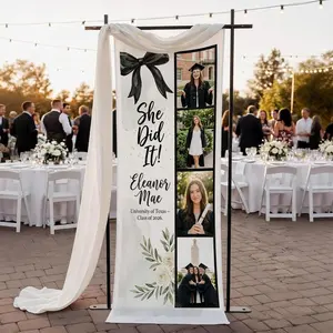 Personalized Graduation Photo Tapestry Banner: Custom Name Class of 2026 Decor