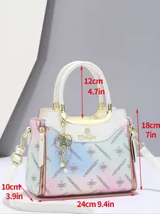 Women's Elegant Leaf Embossed Pu Leather Handbag & Wallet & Purse, Fashionable Large Capacity Tote Bag Set for Daily Use