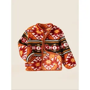 Women’s autumn–winter fashion zip-up jacket; ethnic-style long-sleeve jacket; baby casual knit fleece jacket; children’s versatile outerwear suitable for outdoor wear; warm jacket