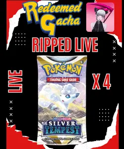 4x Pokémon TCG Silver Tempest Booster Packs - Ripped LIVE