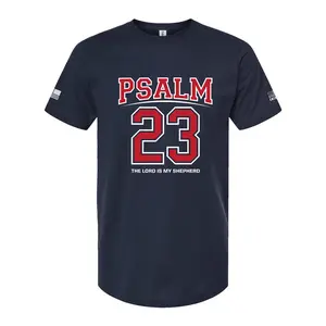 Psalm 23 Christian Shirt – Navy Bible Verse Tee / Faith & Freedom