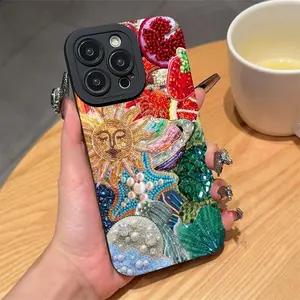 Abstract Sun & Planet Pattern Phone Case, Decorative Phone Protector Cover, Phone Accessories Compatible with iPhone 11 12 13 14 15 16 Pro Max/Pro/Plus