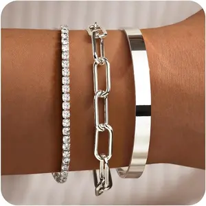 Gold Bracelets for Women Non Tarnish Dainty 14K Real Gold Plated Bangle Cuff Bracelets Stack for Women,Waterproof Stackable Bracelet Gold Jewelry Trendy Gifts Adjustable