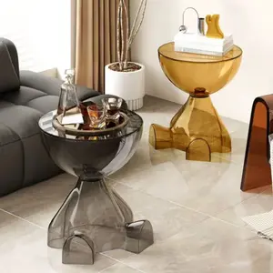 Transparent Bear Coffee Table, Modern Coffee Table, Creative Storage Side Table, Strong Load-Bearing American Style, Suitable for Living Room Bedroom