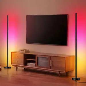 Corner Floor Lamp 2 Pack Smart LED RGBICW with App Remote Button Control 16 Million Colors 68 Scenes Music Sync for Living Room Bedroom Gaming Room