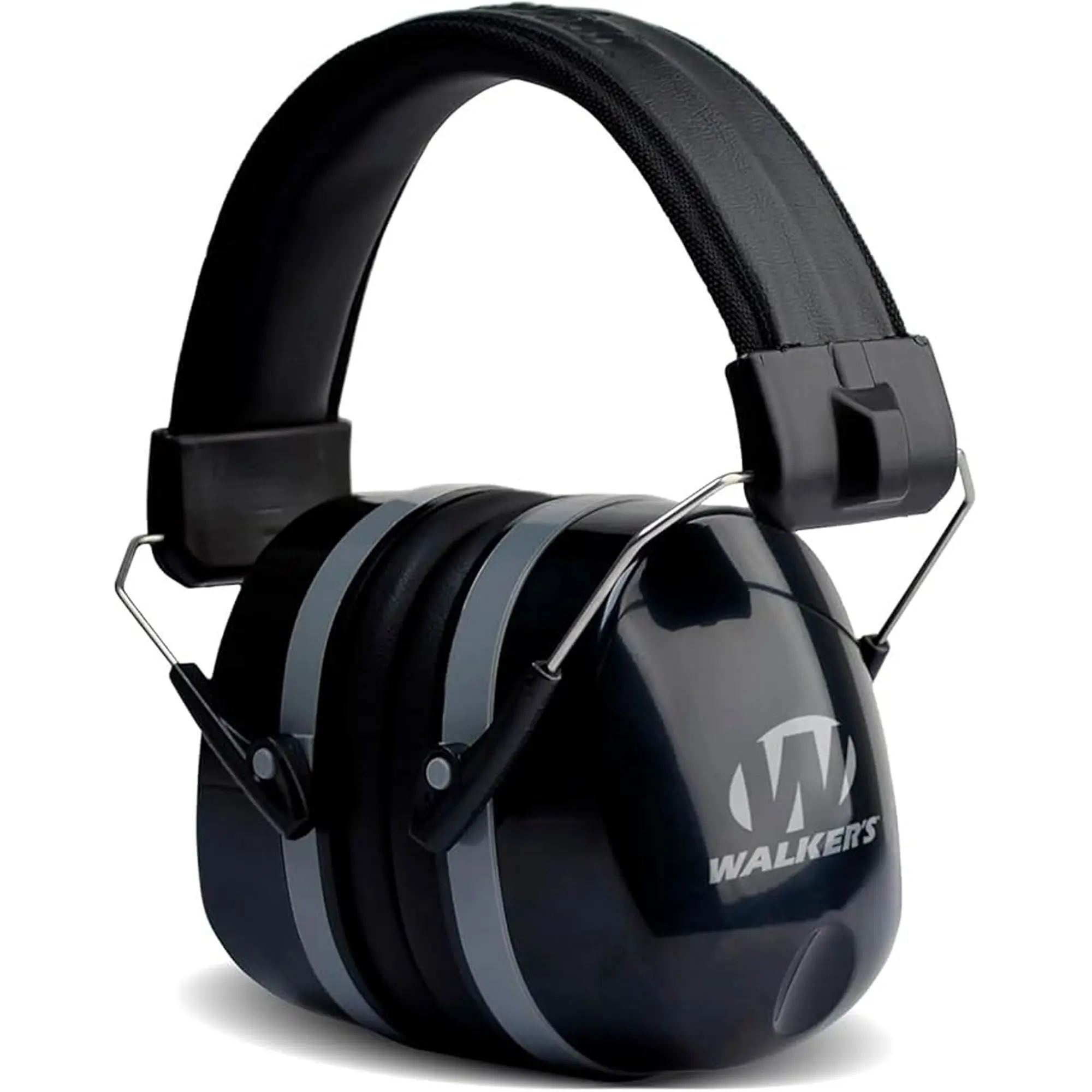 Walkers Passive Folding Safety Ear Protectors with Soft PVC Earpads, 32 dB Noise Reduction, ANSI S3.19 Rated, All-Day Comfortable Fit, Highest Amount of Protection, Plastic Hunting Gear, Padded Headband