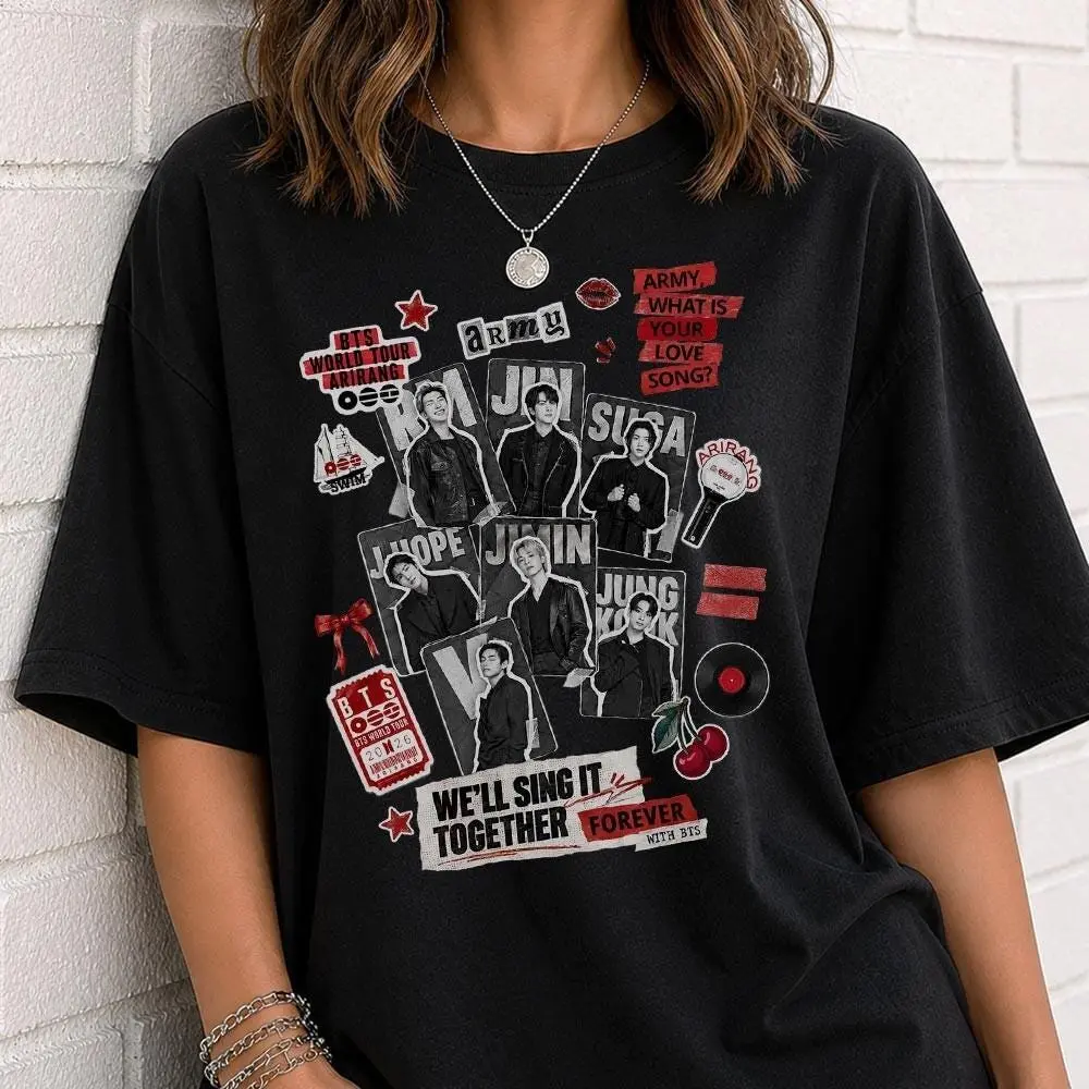 Bt Tour 2026 Shirt, Bangtan Boys Vintage Card Graphic Tee, Army Concert Fan Gift Shirt