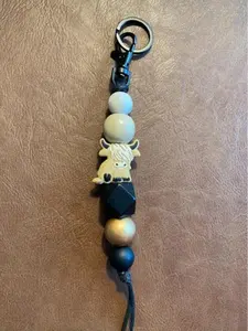 Highland Cow with Copper Keychain