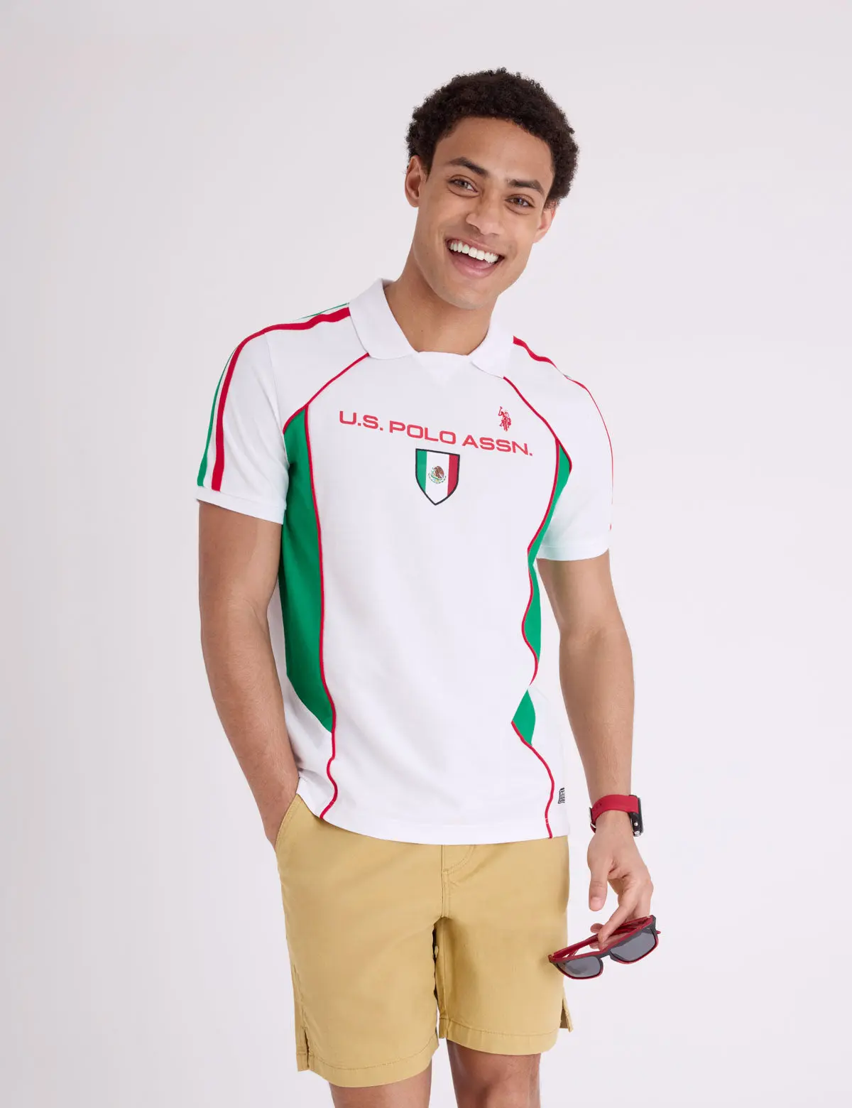 MEXICO SHIELD PERFORMANCE PIQUE POLO SHIRT