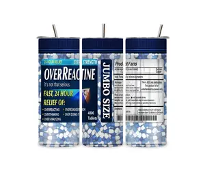 OverReactine 20oz Stainless Steel Tumbler – Funny Prescription Style Cup