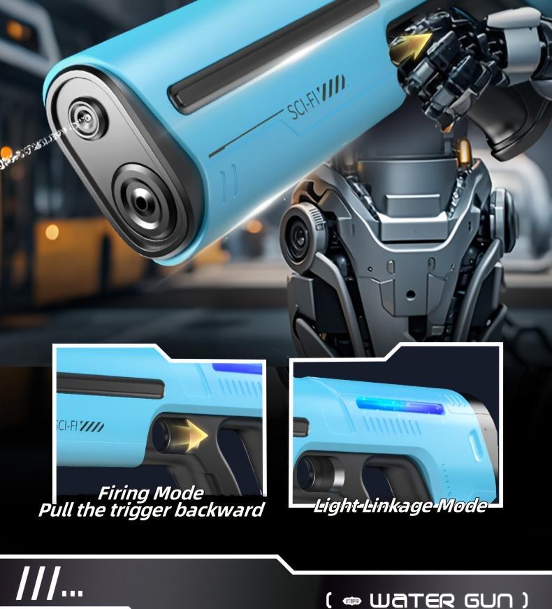 Auto-Fill Electric Water Gun, Pulse Jet Squirt Gun with LED Light Show, 40ft Long Range Rapid-Fire Water Blaster, USB Rechargeable Large Tank Waterguns for Kids & Adults, Adult Water Gun for Pool Beach Backyard