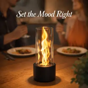 Modern Tornado Desktop Fire Pit Indoor & Outdoor Alcohol Fireplace with Romantic Rotating Flames Smoke Free Safe for Living Rooms Balconies Dining Tables Easter Decor 2026 Baby Shower Gifts Mother's Day gift, party beach cabana graduation leis