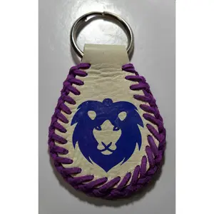 Lion Leather Keychain