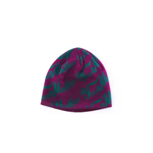 Purple-Green Beanie Hat, Fashion Accessory with Beanie Hat Design