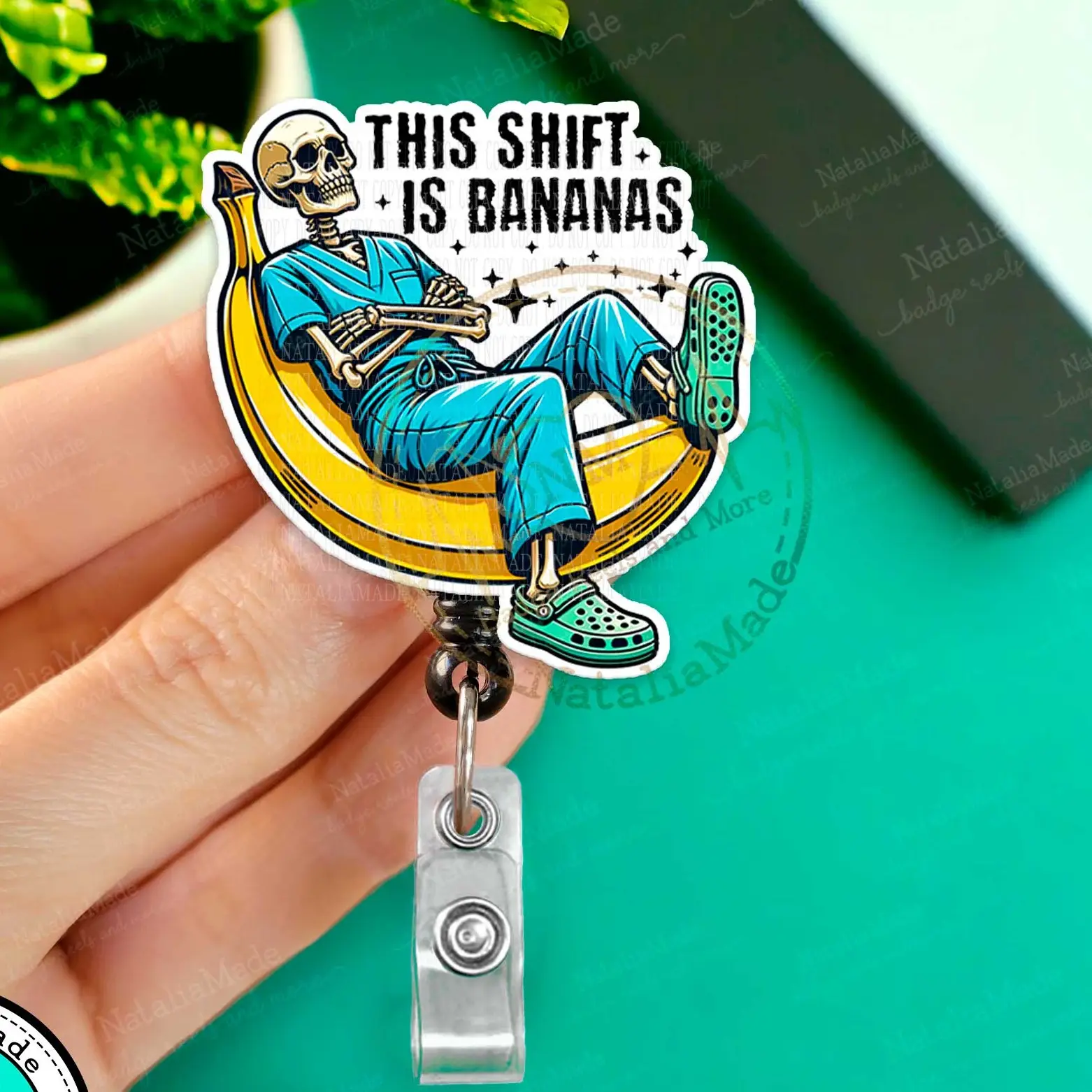 This Shift Is Bananas Funny Retractable Badge Reel