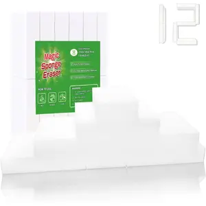 Magic Melamine Sponge Eraser, GRS Certified 12 Pack Magic Cleaning Erasers in Bulk, No Scratch & Super Absorbent, Multi-Functional Melamine  Sponges for Bathroom Window Shoes Kitchen
