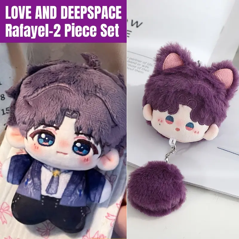 2count, 2026 New Love and Deepspace 10cm Fluffy Rafaye anime plushie set, With cartoon plush doll, plush tail keychain, Keychain Collectibles, Bag pendant, Room decoration, Anime collectible, Companion toy, Birthday gift for her/him