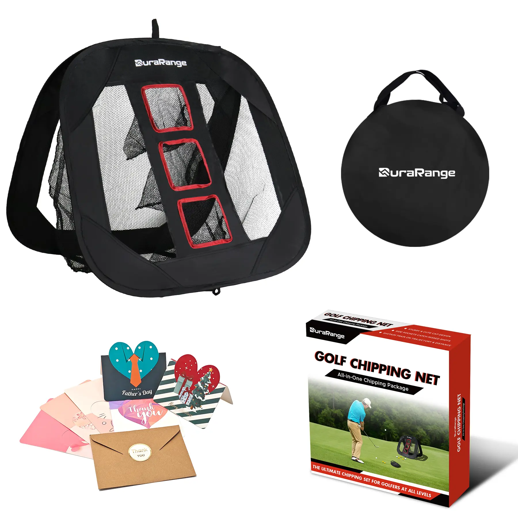 KNGTOP Pop-Up Golf Chipping Net, Chip Training Aid for Precision & Distance, Outdoor & Indoor Practice, Best Gift for Golf Lover,home golf