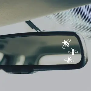 2PCS/SET Art Fresh "Bee Mark" Stickers, Bee Minimalist Line Graphic Car Side Window Decals, Light Shape, Suitable for Motorcycles, Skateboards, Suitcases and More, Show Gentle Taste, Hot-selling Personalized Decals