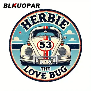 1pc Herbie The Love Bug Vintage Cartoon Sticker, 5.1-inch Car Decal, Graphic Decal for Semi-Gloss Sunshade Rear Window JDM, Waterproof Bumper Scratch Protection Wrap, Self-Adhesive Glass Surface, Single Use - Front Placement