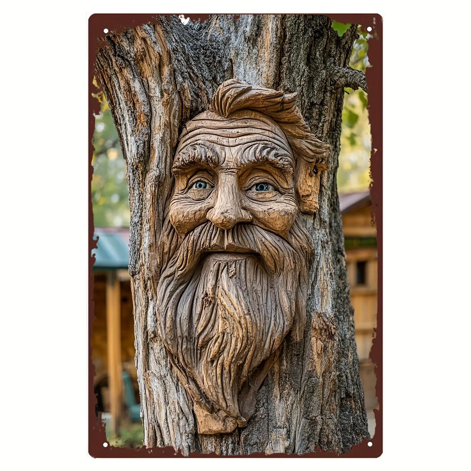 Vintage Iron Tree Face Decor, Creative Artistic Tree Face Wall Art, Character Art, Unique Artwork, Wall Decor for Home Living Room Bedroom Office, Home Decor, Room Decor, Decoration, Poster
