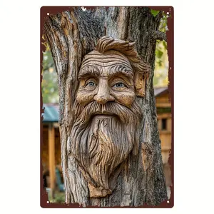 Vintage Iron Tree Face Decor, Creative Artistic Tree Face Wall Art, Character Art, Unique Artwork, Wall Decor for Home Living Room Bedroom Office, Home Decor, Room Decor, Decoration, Poster