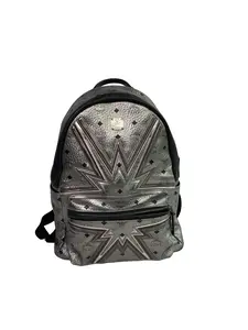 Pre-owned MCM Silver 3D Lightning Star Rucksack/fywj03607005/7005