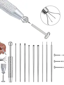 10PCS/Set Piercing Taper Ball Grabber Tool for Changing Jewelry - 14G 16G 18G 20G Threadless/Internal thread/External Thread Piercing Taper Stretching Kit for Ear/Nose/Navel/Nipple/Lip/Eyebrow/Tongue Nose Piercings Kit