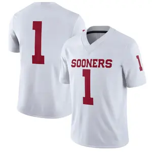 White #1 Sooners Football Jersey Shirt, Red Printed Number, College Style Fan Jersey, Game Day Apparel, Unisex Sports Tee Gift, Not Stitched