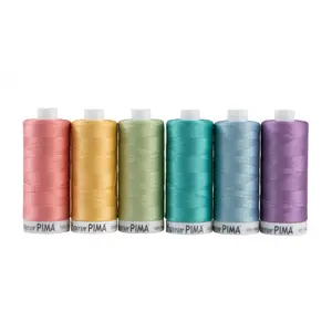 Superior PIMA 50wt Cotton Thread Set Six 1,200 yd Spools - Pastels