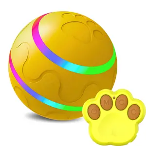 Odn. Interactive Dog Toys Dog Ball Yellow Durable Motion Activated Automatic Rolling Ball Toys for Small Medium Large Dogs USB Rechargeable with Motion Sensor and Flashing Lights Smart Motion Activated Ball