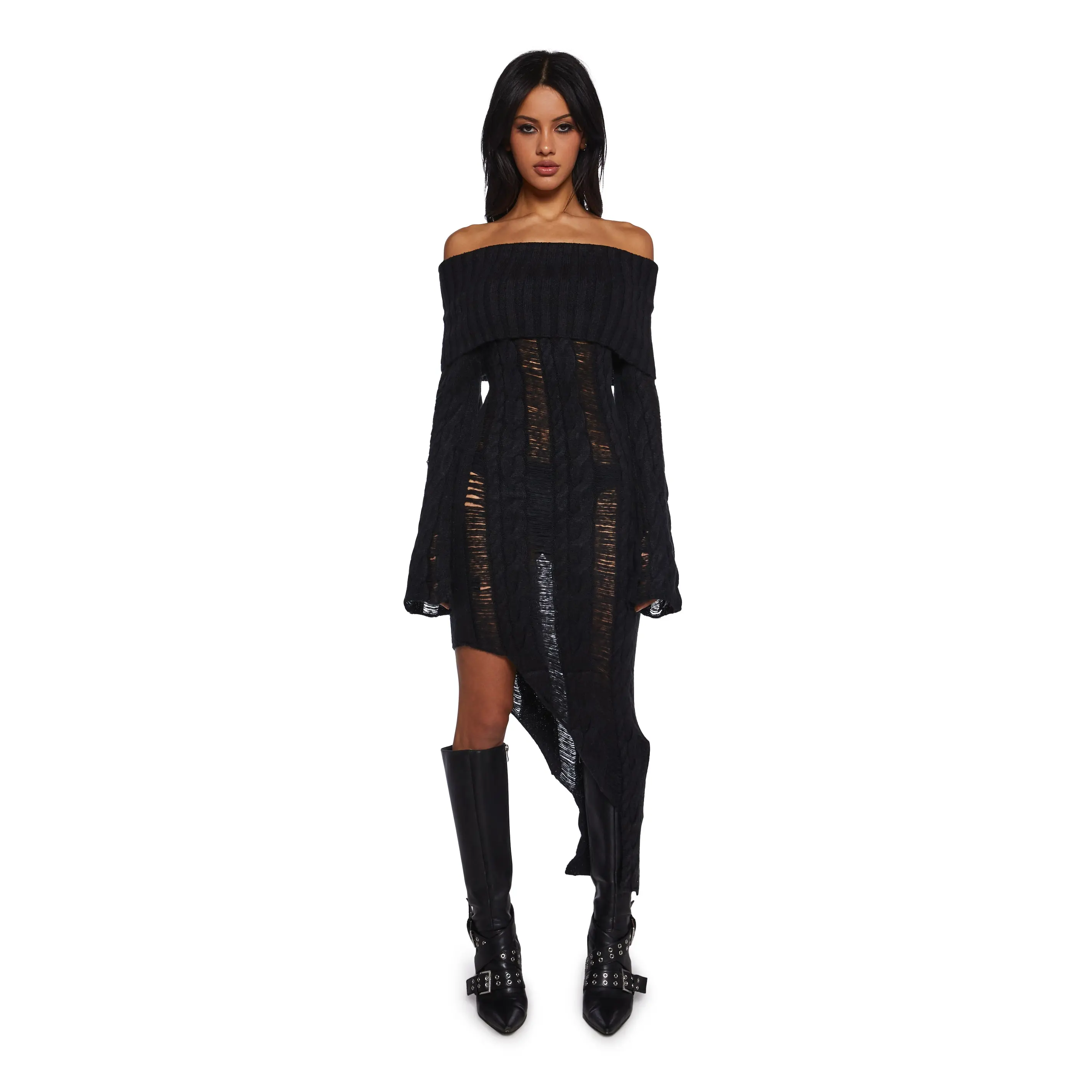 Elena Asymmetrical Midi Dress