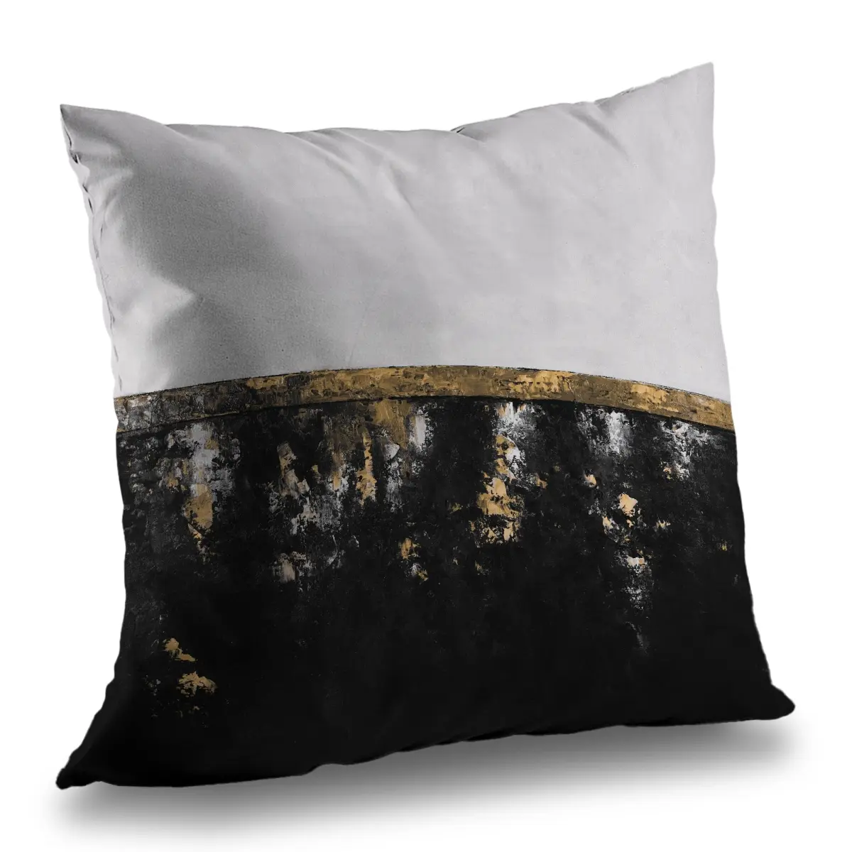 360 Stand 14x14 in. Abstract Shape Modern Art Poly Twill Throw Pillow - Artistic Flair Home/Office Soft Furnishing, Easy Cleaning, Twill Weave Textile Decor, Art-Inspired Standard Pillows, Fabric, Cushion