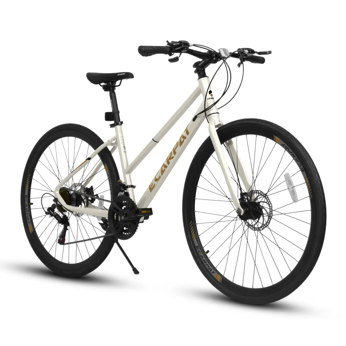 Aobtkel 700C Road Bike for Adults with 21-Speed Gears Disc Brakes Aluminum Alloy Wheels Wide 700Cx35 Tires Carbon Steel Frame Urban Commuter Bicycle for Men Women Students City Campus Transportation Gift Idea