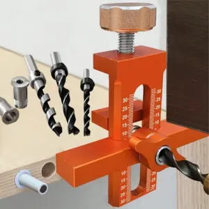 Adjustable Woodworking Door Installation Clamp, Multi-Function Drilling Tool, Wooden Door Assembly Accessory, Woodwork Auxiliary Fixing Kit, Adjustable Clamp Height