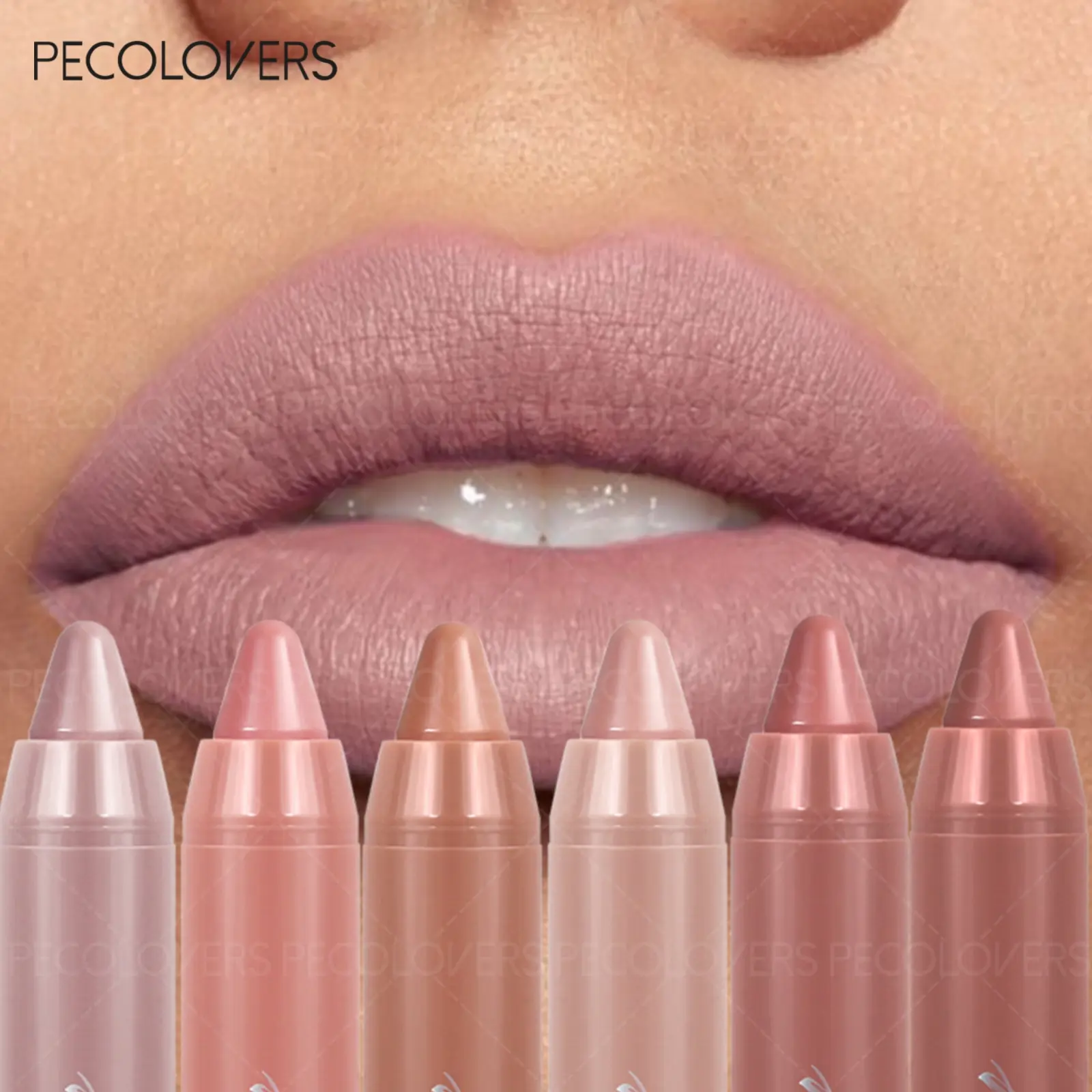 6pcs/set Nude Velvet Matte Lipstick Long Lasting Waterproof Rendering Non-stick Cup Makeup Lip Glaze Lips Liner Pencil Woman Cosmetics Lipgloss Lip Products