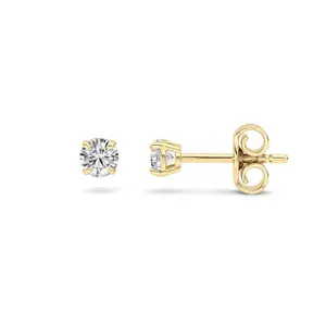 0.50 Carat Lab Grown Diamond Stud Earrings – F/VS Round Brilliant in Yellow Gold Over Sterling Silver | Everyday Luxury Sparkle