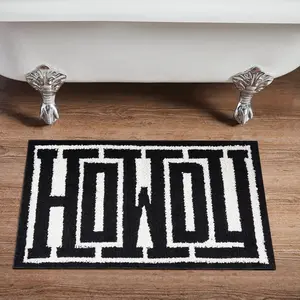 Howdy Bath Mat Cowboy Country Rustic 20''W x 32''L Bathroom Mat Non Slip Rubber Backed Washable, Shouthwestern  West Rodeo Texas Shaggy Microfiber Shower Bath Rug