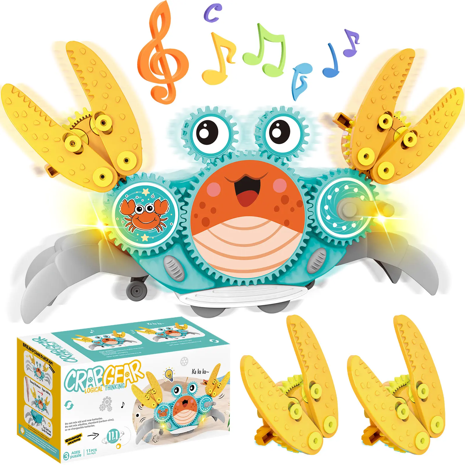 Alritz STEM Gear Crab Building Toy for Kids | Electric & Manual Dual-Mode Playset | Fun Learning Gift for Boys & Girls Age 3+ | Perfect for Birthdays