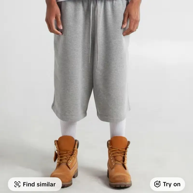 Baggy Fleece Shorts - Grey Color Casual Style Shorts for Find Similar and Try On Options Available