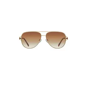 Quay High Key Twist Sunglasses in Brushed Gold & Sepia