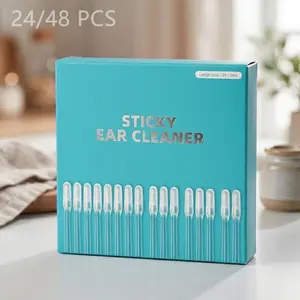24/48pcs Soft Sticky Ear Sticks, Portable Daily Care Tool, Gentle Personal Care, Recommended for dry use