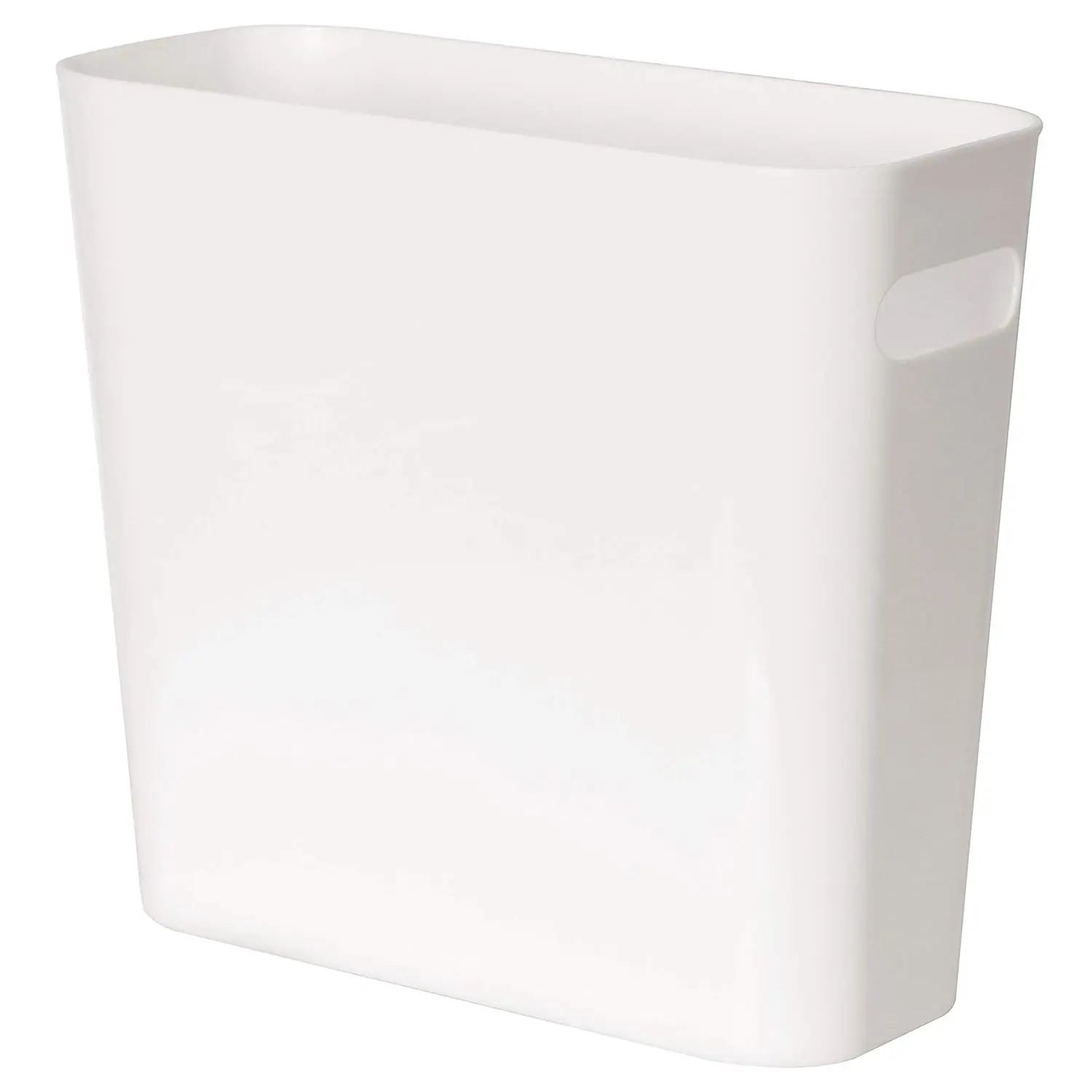1.5 Gallon Slim Trash Can, Plastic Garbage Container Bin, Small Trash Bin with Handles for Home Office, Living Room, Study Room, Kitchen, Bathroom (1 Pack White)